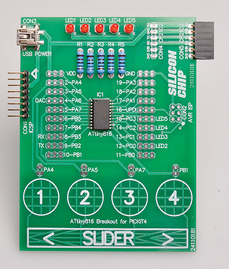 ATtiny816 Breakout / Dev Board with Capacitive Touch PCB (July 2021)